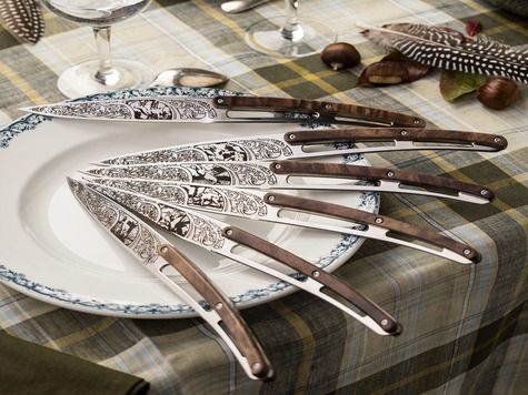 6 Deejo de table Prestige, Noyer / Chasse