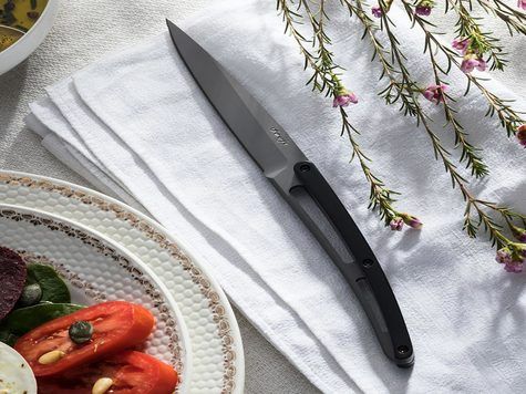 6 Deejo de table Prestige Serrated, Ebène