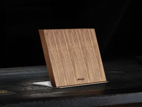 Présentoir magnétique en Zebrano pour 4 couteaux Deejo de table