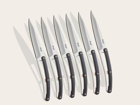 6 Deejo de table Prestige Serrated, Ebène